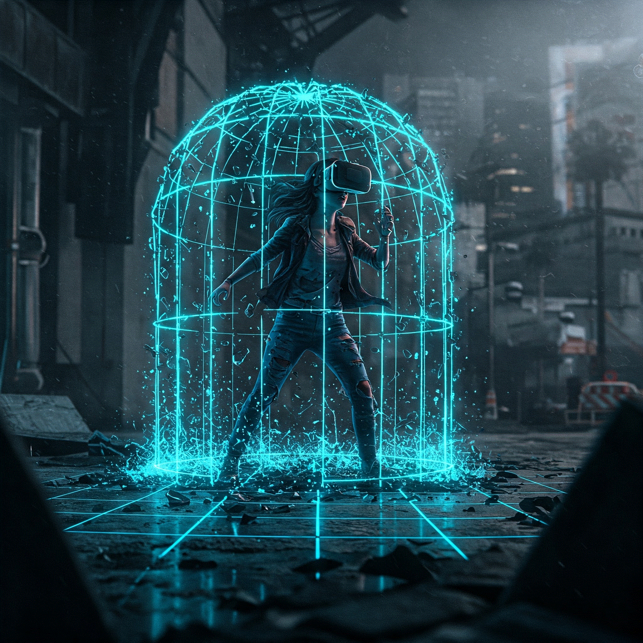 Virtual reality cage