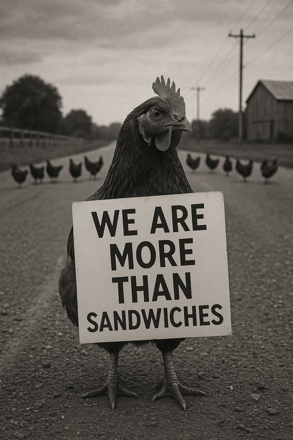 Chickens protest