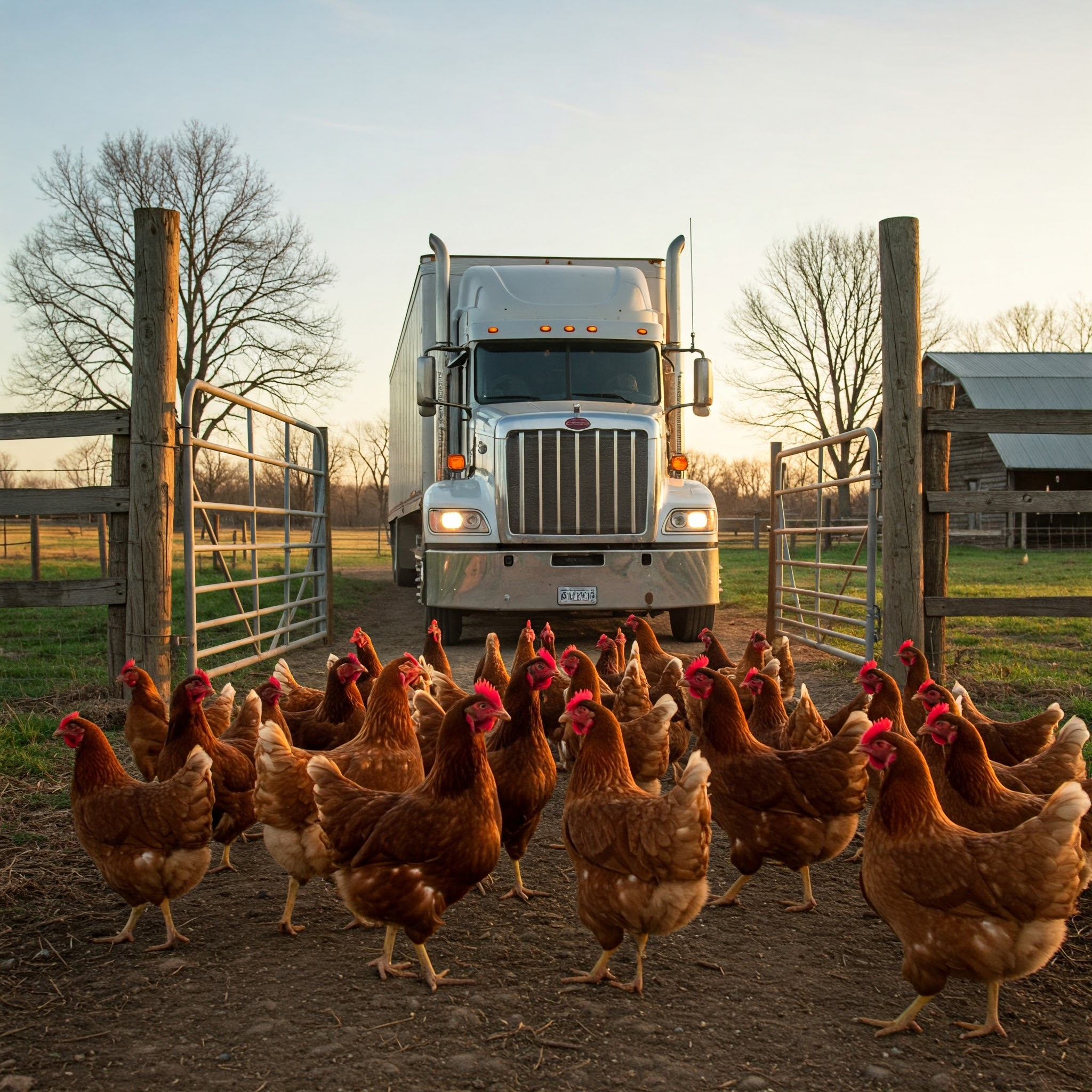 Chickens protesting