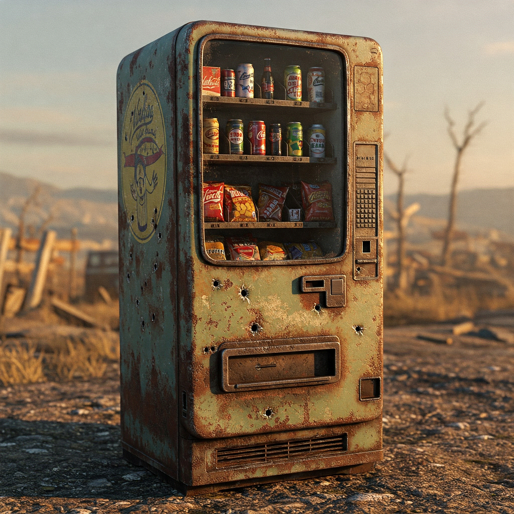 Vending machine in a wasteland
