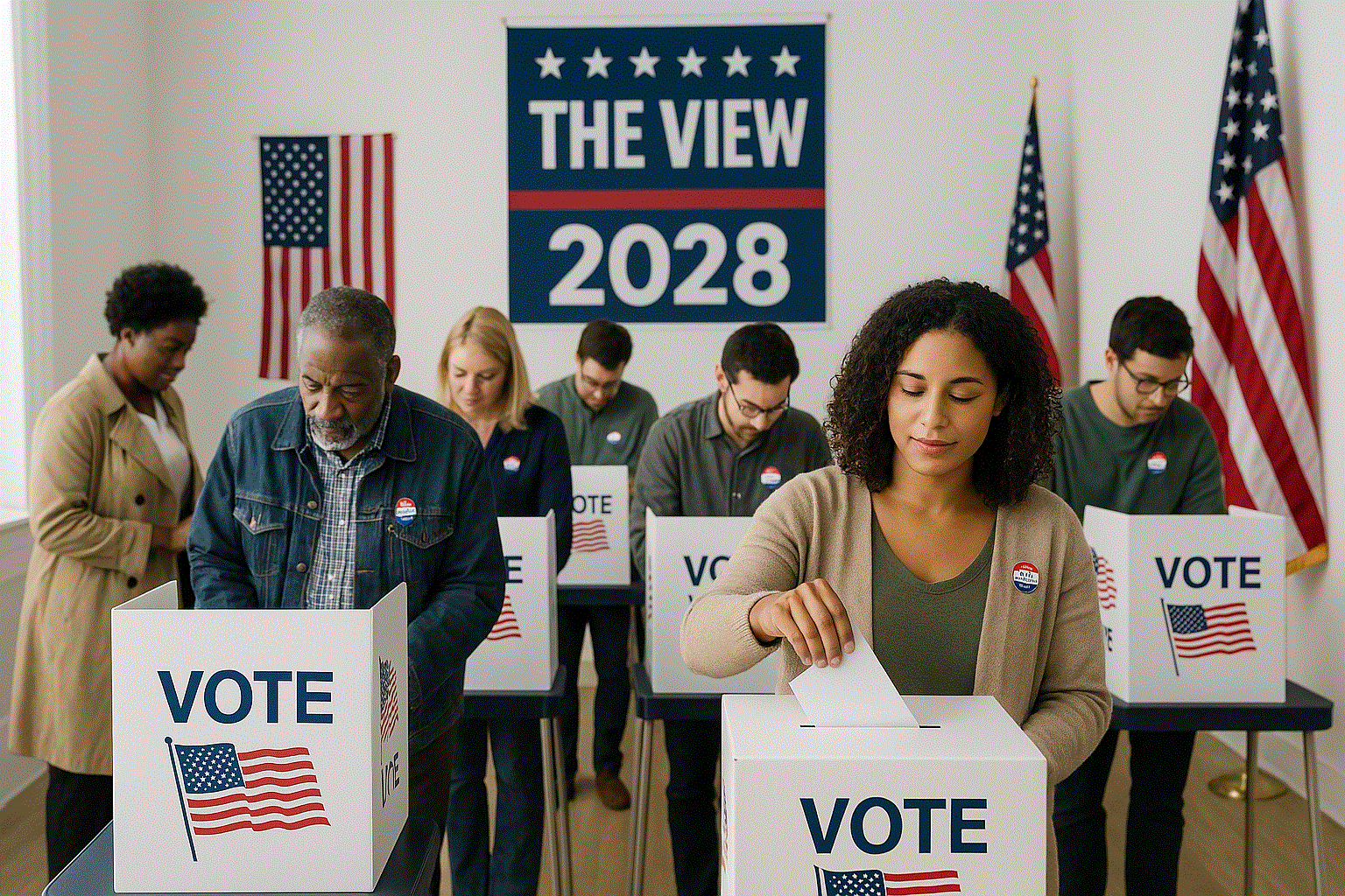 Citizens arrive to the polls